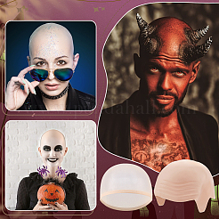 Latex Mönch Cosplay Kopfbedeckung Requisite Glatze Kappe für Erwachsene für Halloween-Party&nbsp;AJEW-WH0609-389