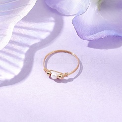 Fingerringe aus natürlichen Süßwasser-Zuchtperlen mit Kupferdrahtumwicklung für Damen&nbsp;RJEW-JR00775-01