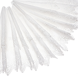 Bordure en dentelle de polyester de 2 mètre, rubans floraux en dentelle à bords ondulés pour la décoration de couture, avec 1 carte d'affichage en carton, blanc, 9-7/8~10-1/4 pouce (250~260 mm)