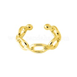 Semplici orecchini a polsino in ottone da donna, forma di catena portacavi, oro, 4x13mm