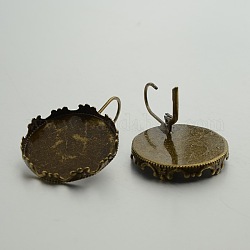 Risultati di orecchini a farfalla in ottone nickel free, rotondo e piatto, bronzo antico, 38x26mm, vassoio: 25mm, ago :0.7mm