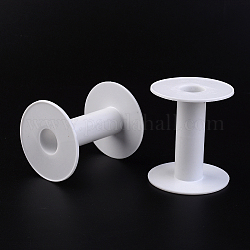 Carretes vacíos de plástico para alambre, bobinas de hilo, blanco, bobina: 24x76 mm, placa posterior: 68x2 mm