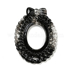 Cabochon in resina a tema nero, per fare gioielli, ovale, 72x53.5x8.5mm