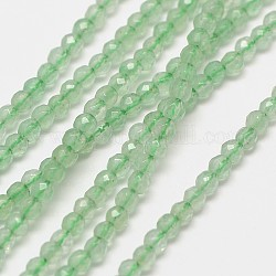 Naturali verdi perline aventurinee fili, tondo sfaccettato, 3mm, Foro: 0.8 mm, circa 129pcs/filo, 15 pollice