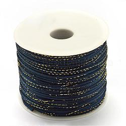 Cordones metálicos para cuerdas, Cable de cola de ratón de nylon, azul de Prusia, 1.5mm, Aproximadamente 100 yardas / rollo (300 pies / rollo)