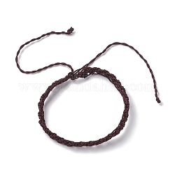 Браслет из плетеного шнура с нейлоновой нитью, счастливый регулируемый браслет для женщин, кокосового коричневый, внутренний диаметр: 2~4-3/4 дюйм (5.1~12.1 см)
