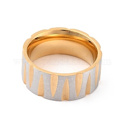 チタン鋼製フィンガー指輪  ワイドバンドリング  男性用  ゴールドカラー  9mm  内径：17.3mm