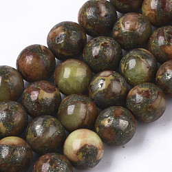 Synthetic Regalite/Imperial Jasper/Sea Sediment Jasper Beads Strands, Dyed, Round, Saddle Brown, 8mm, Hole: 1mm, about 48~49pcs/strand, 15.94 inch(40.5cm)