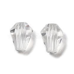 Verre imitation perles de cristal autrichien, facette, diamant, clair, 6x5mm, Trou: 1mm