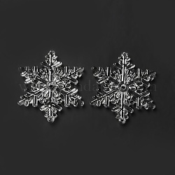 Ciondoli per connettori in acrilico trasparente natalizio, link fiocco di neve, chiaro, 54x47.5x6mm, Foro: 2.5 mm e 3.5 mm, circa 66pcs/500g