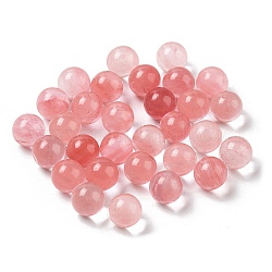Perles de sphère de verre de quartz cerise, perle ronde, sans trou, 6~6.5mm