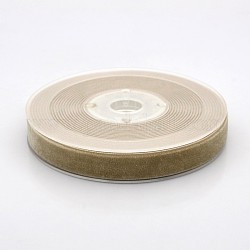Polyester Velvet Ribbon for Gift Packing and Festival Decoration, Tan, 1/2 inch(13mm), about 25yards/roll(22.86m/roll)