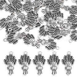 Sunnyclue 50 Stück Legierungsanhänger mit Herbstmotiv im tibetischen Stil, Ähre Charme, Antik Silber Farbe, 24.5x13x3 mm, Bohrung: 1.8 mm
