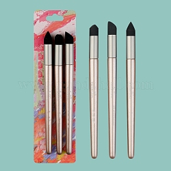 3Pcs Wood & Sponge Pen, Washable Sketch Rubbing Sponge Brush, Reusable Sketch Drawing Art Blenders Tools for Artist, Antique White, 14.9cm