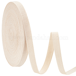 Benecreat 55 Yards beiges Baumwoll-Twill-Band, 16 mm breites, schweres Nähgurtband aus hochdichter Baumwolle zum Nähen von DIY-Bastelarbeiten, Bindenahtbesatz, 0.5 mm Dicke