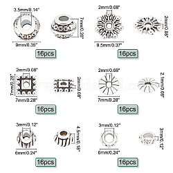Pandahall elite circa 216 pz 6 perline distanziali in lega di argento antico stile tibetano per la creazione di gioielli