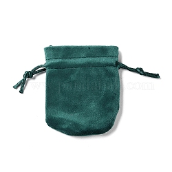 ベルベットの収納袋  巾着袋包装袋  オーバル  ダークシアン  9x7cm