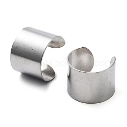 304 Stainless Steel Cuff Rings, Open Finger Rings, Wide Band Rings, Stainless Steel Color, 15mm, Inner Diameter: 18mm