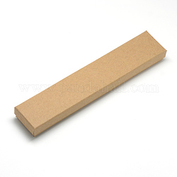 Caja de cartón, para pulseras, collar, Rectángulo, bronceado, 21x4x2 cm, tamaño interno: 20x3.5 cm