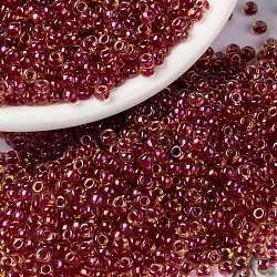 Miyuki runde Rocailles Perlen, japanische Saatperlen, (rr363) leichter Cranberry gefütterter Topasglanz, 8/0, 3 mm, Bohrung: 1 mm, ca. 2111~2277 Stk. / 50 g
