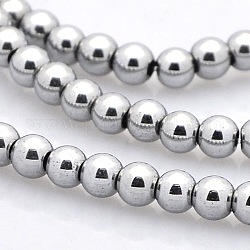 Chapelets de perles rondes en hématite synthétique sans magnétique, gainsboro, 3mm, Trou: 1mm, Environ 133 pcs/chapelet, 17.4 pouce