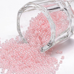 12/0 grade a perles de rocaille en verre rondes, Ceylan, rose, 2x1.5mm, Trou: 0.7mm, environ 48500 pcs / livre