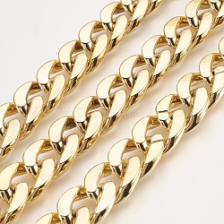 Cadenas retorcidas de plástico ccb frenar cadena, oro, 24x17x5.5mm