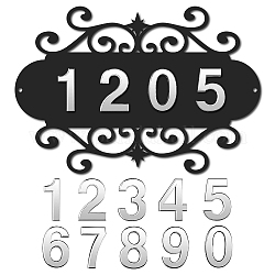 Creatcabin diy наборы номеров домов, включая железные настенные адресные таблички и полимерные наклейки с номерами почтовых ящиков, разноцветные, адресные таблички: 200x300x1.5 мм, наклейки: 69~70x29~54x9 мм