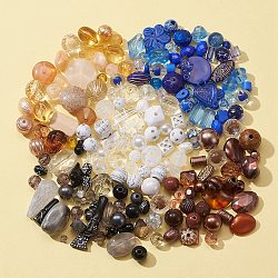 100g 5 couleurs perles acryliques, formes mixtes, couleur mixte, 5.5~28x6~20x3~11mm, Trou: 1~5mm, 20 g / couleur