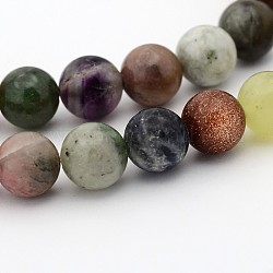 Натуральные и синтетические, смешанные драгоценный камень бисер пряди, круглые, 8 мм, отверстие : 1 мм, около 49 шт / нитка, 15.7 дюйм