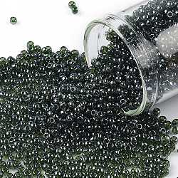 Toho perles de rocaille rondes, Perles de rocaille japonais, (119) olivine lustrée transparente, 11/0, 2.2mm, Trou: 0.8mm, à propos 1110pcs / bouteille, 10 g / bouteille