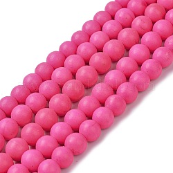 Natürliche Howlith Perlen Stränge, gefärbt und erhitzt, Runde, neon rosa , 9x10 mm, Bohrung: 1.2 mm, ca. 42 Stk. / Strang, 15.94 Zoll (40.5 cm)