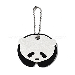 Decorazioni pendenti in similpelle panda, con catena palla di ferro, bianco, 121mm