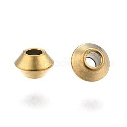 Placcatura ionica rotonda piatta (ip) 304 perline distanziatrici in acciaio inossidabile, oro, 4x2mm, Foro: 1.2 mm