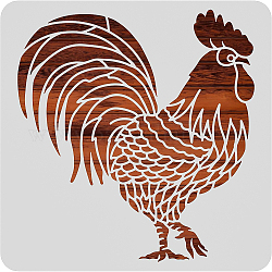 BENECREAT Large Rooster Pattern Plastic Painting Stencils, 30x30cm Farm Theme Drawing Template for Painting on Floors, Walls, Doors, Tile, Wood, Cabinet, Boxes