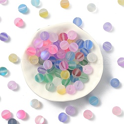 Perle di vetro trasparente satinato, tondo, colore misto, 8mm
