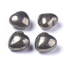 Pierre d'amour de coeur de pyrite naturelle, pierre de palme de poche pour équilibrer le reiki, 20x20x13~13.5mm