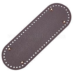 Fond ovale en cuir pu, pour sac à tricoter, accessoires de bricolage fait main, brun coco, 30x10x0.4 cm, Trou: 4.5mm