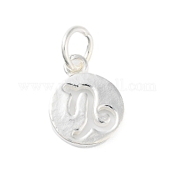 925 Sterling Silver Constellations Charms, with Jump Rings, Silver Color Plated, Capricorn, 12x9x1.5mm, Hole: 3.5mm