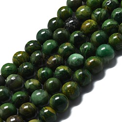 Chapelets de perles en jade africaine naturelle, ronde, 10mm, Trou: 1.2mm, Environ 37 pcs/chapelet, 14.96'' (38 cm)
