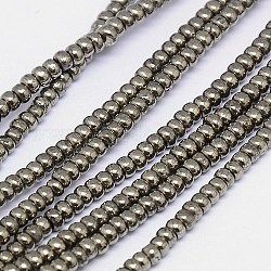 Natural Pyrite Beads Strands, Rondelle , 3x2mm, Hole: 0.5mm, about 200pcs/strand, 15.74 inch