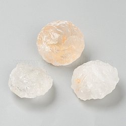Cuentas de cristal de cuarzo naturales crudos ásperos, redondo, pepitas, 35~38x18~23mm