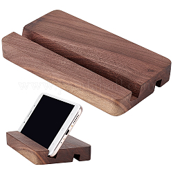 ベネクリート木製携帯電話スタンドホルダー  両面ココナッツブラウンユニバーサル携帯電話スタンドデスクトップスマートフォンスタンドデスク用  8x14x1.95cm