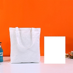 Холщовая сумка из хлопчатобумажной ткани, вертикальная сумка для рукоделия, призрачный белый, 40x35 см