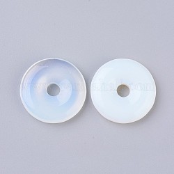 Colgantes opalite, donut / pi disc, ancho de la rosquilla: 12~12.5 mm, 30~31x6~7mm, agujero: 6 mm