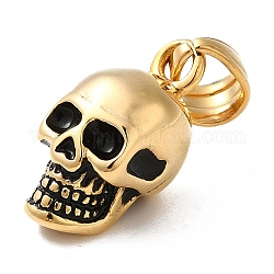 Ion Plating(IP) 304 Stainless Steel Pendants, Skull Charm, Antique Golden, 19x9x10mm, Hole: 6x4.5mm