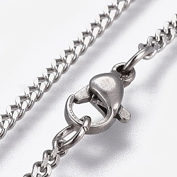 304 cadenas de bordillos de acero inoxidable collares, con cierre de pinza, color acero inoxidable, 18.1 pulgada (46 cm), 2mm