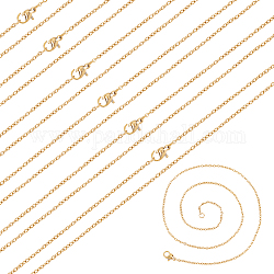 Nbeads 20pcs Ionenplattierung (ip) 304 Edelstahl-Kabelketten-Halsketten-Set für Männer und Frauen, golden, 17.72 Zoll (450 mm)