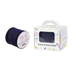 Faux Suede Cord, Faux Suede Lace, Paper Box Packing, Midnight Blue, 3.0x1.4mm, about 98.43yards/roll(90m/roll)
