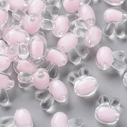 Perline acrilico trasparente, perline in perline, coniglio, roso, 15.5x12x9.5mm, Foro: 2 mm, circa 480pcs/500g